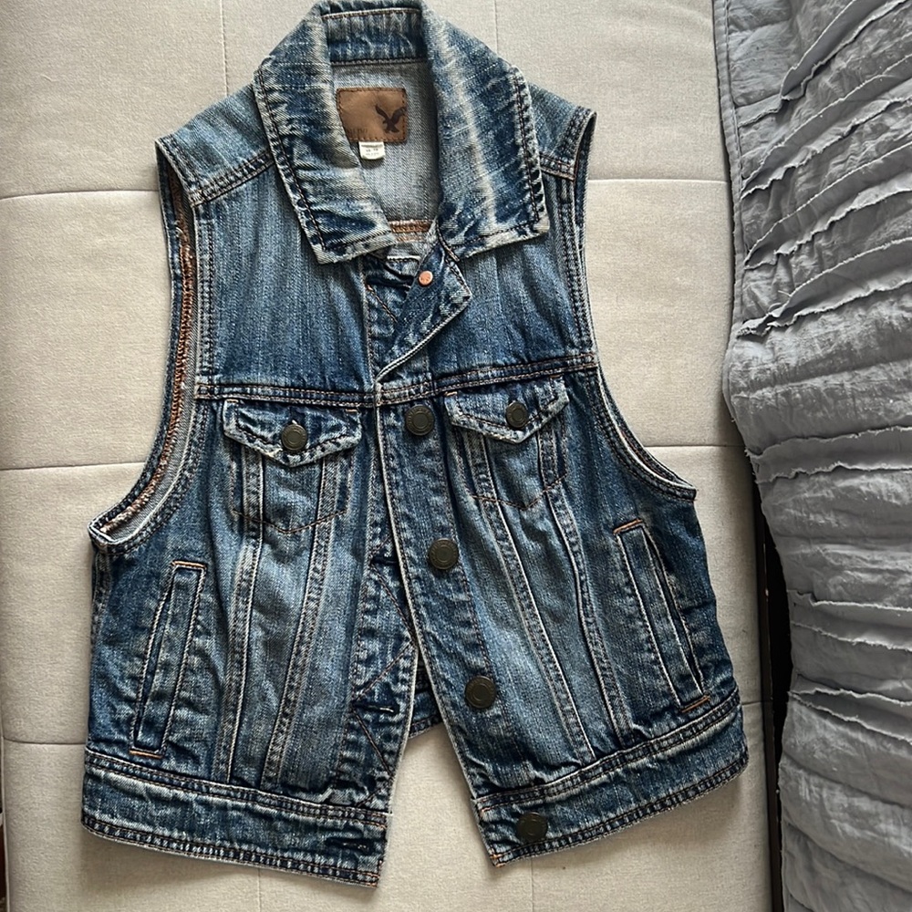 American Eagle denim vest